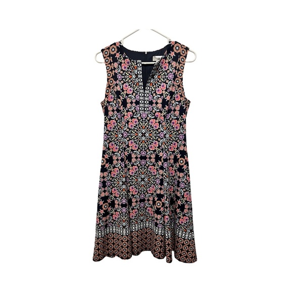 Maggie London Dress Womens Size 10‎ Sleeveless Abstract Blue Pink - Picture 1 of 4